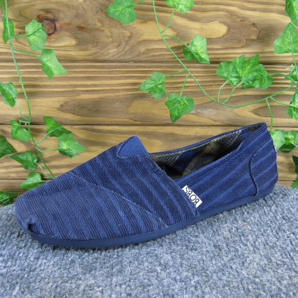 Bobs By Skechers‎ Women's Striped Flat Blue Fabric Sz 7 Medium Used 2025 - Picture 1 of 7
